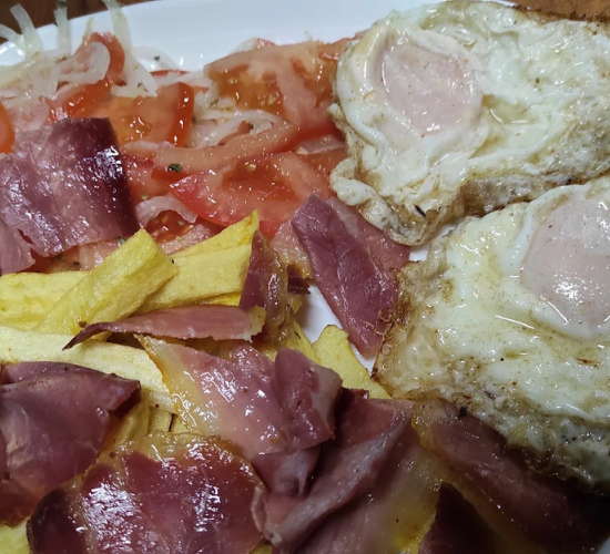 Huevos revueltos con jamón
